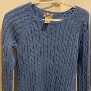 L.L Bean Blue Cableknit Sweater